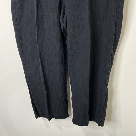 EILEEN FISHER Black Cropped Organic Cotton Pull-On Pants Size Large - Picture 12 of 16